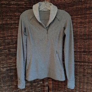 Lululemon Shirt 4 Gray Think Fast Pullover Minimalist Quarter Zip Athleisure Gym